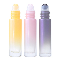 Hengjian 10ml gradué perle rouleau sur bouteille en verre 1 / 3 oz verre gemme pierre rouleau boule cosmétique huile essentielle parfum conteneur