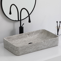 Lavabo en céramique occidentale moderne, rectangulaire, en porcelaine, pour salles de bain, sanitaires et équipements de salle de bain
