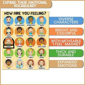 การเรียนรู้กล่องของเล่นแผนภูมิความรู้สึกและแผนภูมิอารมณ์สำหรับเด็กวิธีการที่ฉันรู้สึกอารมณ์ความรู้สึกโปสเตอร์แม่เหล็ก - Product Image 1