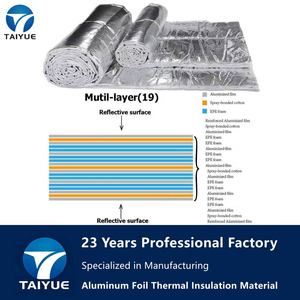 Rouleau d'isolation <span class=keywords><strong>thermique</strong></span> multicouche en aluminium réfléchissant personnalisé, couverture <span class=keywords><strong>thermique</strong></span>, barrière de chaleur radiante pour toit, mur, sol - Product Image 2