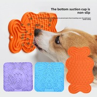 Tapis de léchage pour chien en silicone à ventouse, à alimentation lente et enrichissant, motifs Os, Papillon, Lapin, Arbre de Noël