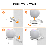 Support de support mural pour mini prise convient aux accessoires d'économie d'espace Apple HomePod Mini pour la maison Pod Mini (blanc)