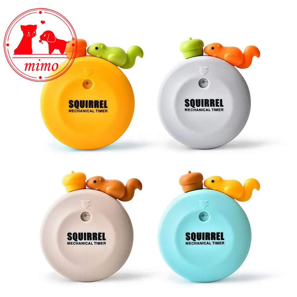 60 Minutes Cute Cartoon Squirrel Timer Cooking Pot Soup Mechanical Core Magnetic Timer Home Kitchen Reminder Small Alarm Clock