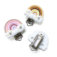 Vente chaude Arcobaleno Nuvola attache-sucette perles de Silicone bébé anneau de dentition accessoires de dentition Clip pinces à mamelon jouet