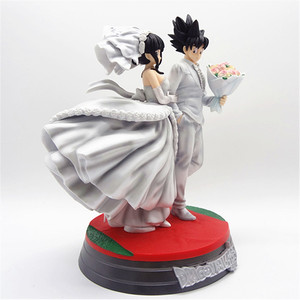 Figurines d'anime DBZ Dragon Son <span class=keywords><strong>Goku</strong></span> et <span class=keywords><strong>Chichi</strong></span> en scène de mariage, 31-33 cm, figurine d'anime en PVC, modèle de statue, jouet, Figuras - Product Image 3