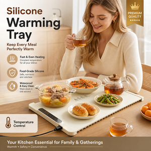 Smart Silicone Food Warming Mat <b>Electric</b> <b>Heating</b> <b>Pad</b> with Digital Temperature Display Touch Control Keep Dishes Warm for Kitchen - Product Image 1