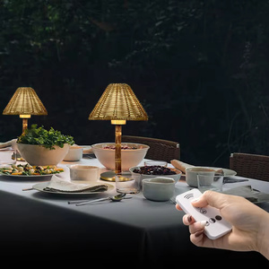 <span class=keywords><strong>Lampe</strong></span> de table moderne sans fil en bambou, rechargeable, avec <span class=keywords><strong>abat</strong></span>-<span class=keywords><strong>jour</strong></span> remplaçable en <span class=keywords><strong>rotin</strong></span> et LED 3W, idéale <span class=keywords><strong>pour</strong></span> la décoration de mariage et la lecture - Vente flash - Product Image 3