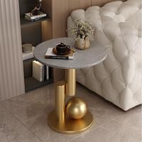 Table d'appoint ronde en marbre de luxe léger, table d'appoint de canapé moderne et minimaliste pour salon, usage domestique, multifonctionnelle, facile à nettoyer