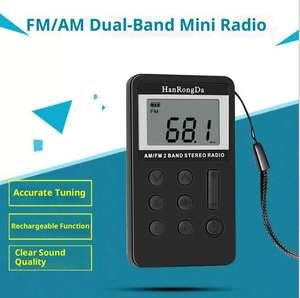 Récepteur double bande FM AM, écran LCD, batterie rechargeable, haut-parleur intégré, prise jack 3,5 mm, conception compacte pour la maison, les voyages et l'extérieur - Product Image 5