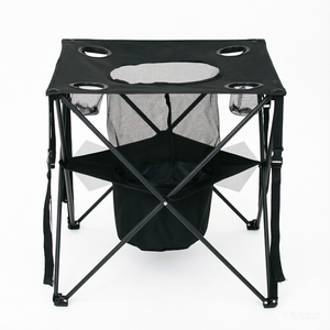 Mesa Plegable para Acampar con Nevera Aislada, Cesta para Alimentos <span class=keywords><strong>y</strong></span> Bolsa de Viaje para Barbacoa, Picnic <span class=keywords><strong>y</strong></span> Camping - Product Image 1