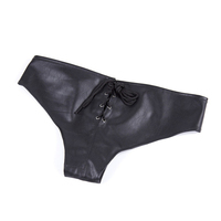 Sous-vêtements érotiques sexy pour hommes en cuir artificiel taille basse String Jock Strap Slip Jockstrap Fesses String Thongs