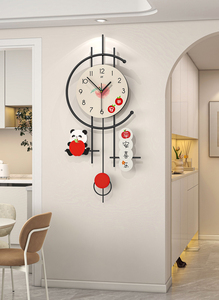 Horloge murale mignonne en forme de panda avec <span class=keywords><strong>pendule</strong></span>, <span class=keywords><strong>design</strong></span> créatif de fruits, horloge murale décorative pour salon, <span class=keywords><strong>cuisine</strong></span>, décoration de la maison - Product Image 6