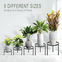 Lot de 5 supports de plantes en métal pour intérieur extérieur, support de pot de fleur en fer antirouille, étagère de pot de plantes robuste pour plantes multiples
