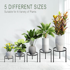 Paquete de 5 soportes de metal para <span class=keywords><strong>plantas</strong></span> para interiores y exteriores, soporte para macetas de hierro antioxidante, estante resistente para macetas para <span class=keywords><strong>plantas</strong></span> múltiples - Product Image 5