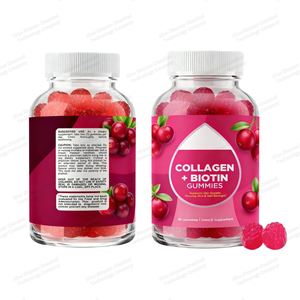Integratori gommosi vitaminici e biotina per la memoria della salute del cervello supporto per l'immunità per la crescita dei capelli del sonno sapore di mirtillo rosso adulto 60 conteggi - Product Image 1