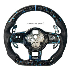 Volant en fibre de carbone forgée <span class=keywords><strong>bleu</strong></span> clair véritable pour VW MK7 <span class=keywords><strong>Golf</strong></span> 7 Mk7.5 MK8 <span class=keywords><strong>Golf</strong></span> 5.5 Mise à jour GTI Polo 7 GTS R Livraison directe - Product Image 1