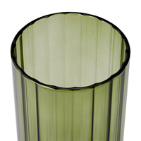Ensemble de 6 verres à boire en verre borosilicate teinté vert et ondulé Hiball pour jus de fruits