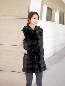 <span class=keywords><strong>Gilet</strong></span> décontracté en fourrure de vison pour <span class=keywords><strong>femme</strong></span>, nouveau modèle 2025, manteau à capuche <span class=keywords><strong>mi</strong></span>-<span class=keywords><strong>long</strong></span> importé en fourrure de vison véritable - Product Image 4