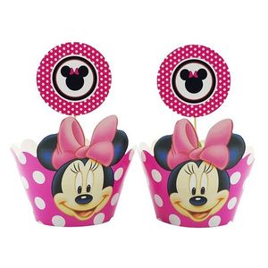 Adornos de <span class=keywords><strong>Minnie</strong></span> para pastel y magdalenas, adornos de primer cumpleaños, 12 Uds. - Product Image 4