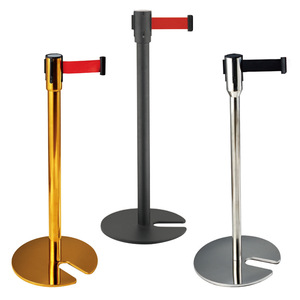 Stainless Steel Retractable Belt Railings 2M Queue Posts With Sign <b>Holder</b> For Crowd <b>Control</b> And Event Guidance - Product Image 5