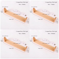 Tableau de messages LED en acrylique avec base en bois, support de mémo lumineux, panneau de table décoratif, alimentation USB, intensité réglable, pour chambre à coucher