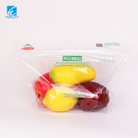 Sac d'emballage personnalisé pour fruits et légumes, pochette refermable pour produits frais avec perforation
