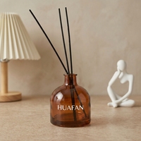 Bouteille en verre vide ronde de 250 ml pour diffuseur à bâtonnets, vente en gros, logo personnalisé, couleur, flacon pulvérisateur pour diffuseur d'arômes