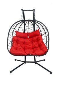 Vente en gros de meubles d'extérieur pliables et durables de haute qualité en rotin pour jardin, patio, balcon, <span class=keywords><strong>hamac</strong></span> suspendu pour chaise double - Product Image 3