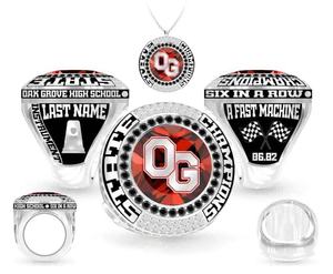 Bague de championnat personnalisée en alliage de zinc plaqué platine avec incrustation de cristal/strass en forme de cœur, style traditionnel pour - Product Image 2