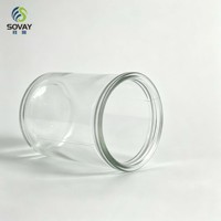 Pot en verre transparent à parois droites de 250 ml, bocal robuste pour la fabrication de bougies et le stockage d'aliments secs dans le garde-manger