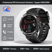 Montre connectée GPS OEM HT37 1,46'' IPS 540 mAh avec appels Bluetooth, moniteur de fréquence cardiaque et SpO2 pour projets de santé et de sport