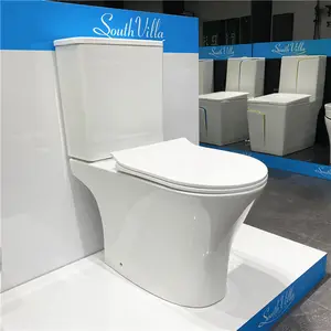 Modernes Design Keramik-Sanitäskeramik runder randloser Tornado-Badezimmer-Wasserklosett Toilettenschüssel Keramik-Zwei-Teile-Toilette