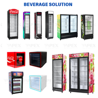 Équipement de réfrigération commerciale pour supermarchés, réfrigérateur vertical avec porte vitrée