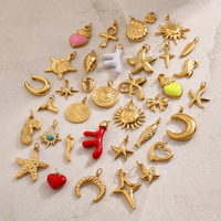 Breloques Océaniques en Acier Inoxydable Plaqué Or, Pendentifs Étoile de Mer, Coquillage, Conque, Étanche, Hypoallergénique, Accessoires de Fabrication de Bijoux DIY