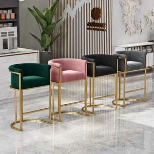 Modern Leisure Iron High <b>Stool</b> Luxury Scandinavian Backrest for Outdoor Home Beauty Salon Barber Shop-Factory Hot Sale Chair - Product Image 5