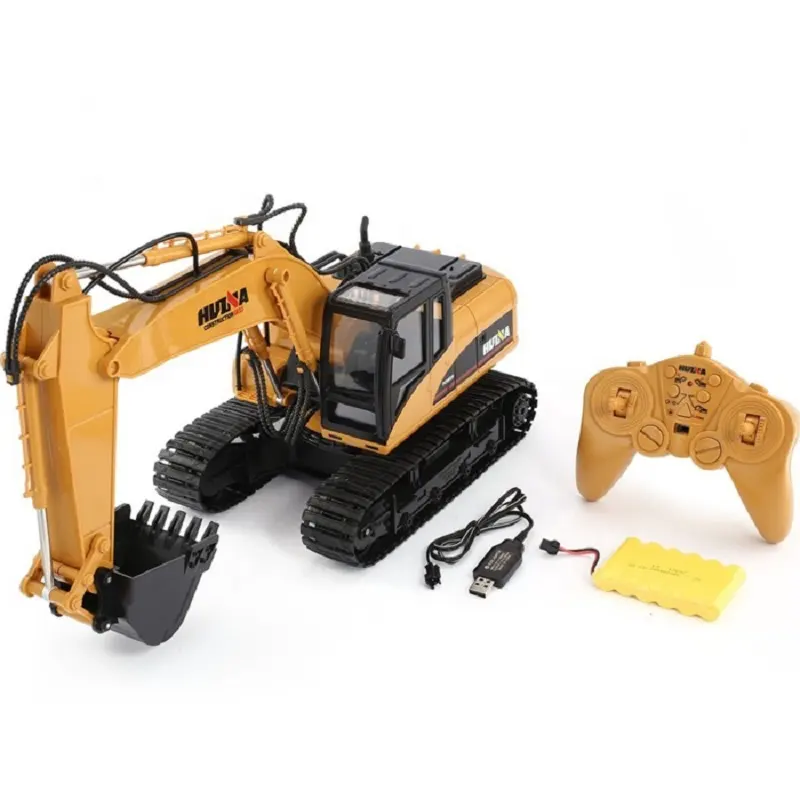Amiqi Remote Control Children'S Electric Channel Rc Excavator Machine With Battery For Boys Huina 1350 1:14 Dump Truck Outside Toys