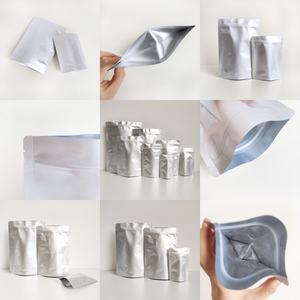 Sacs en aluminium refermables avec logo personnalisé, résistants aux odeurs, à fermeture éclair, thermoscellables, en mylar, pour le stockage alimentaire à long terme - Product Image 2