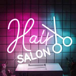 <strong>Custom</strong> UV Print 1PC Personalized <strong>Barber</strong> Hair Salon LED Logo Neon Sign For Outdoor Business Company Smoke Shop Wall Decor - Product Image 2