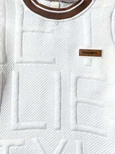 Nouveauté Ensemble de vêtements décontractés pour garçons Manches courtes T-<span class=keywords><strong>shirt</strong></span> à lettres + Shorts 2 pièces Tenue pour enfants - Product Image 4