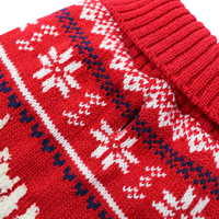 Pull pour chien à motif personnalisé, rouge, Noël, renne, flocon de neige, jacquard Fair Isle, col roulé, chaud, pour les fêtes, chiens de petite et moyenne taille