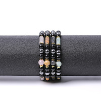 Bracelet ajustable en pierre d'onyx noir naturel noué à la main pour femme, vente en gros, bijoux de mode en vrac