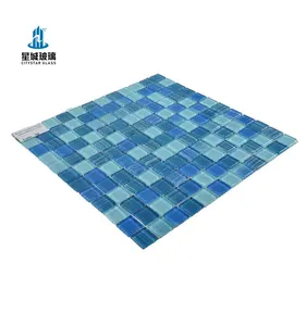 CITY STAR 2024 nuevo estilo baño piscina azulejos largo hexágono vidrio mosaico azulejos para artesanía vidrio ladrillo mosaico azulejo