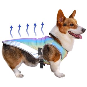 Lindo Chaleco de entrenamiento para perros Arco Iris, chaleco de refrigeración por evaporación de agua ajustable para clima cálido, chaleco de refrigeración para perros - Product Image 2