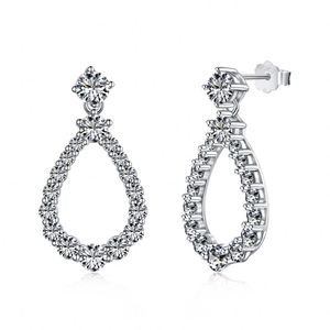 Pendientes de Plata S925 con Diseño Clásico Dylam, Joyería Fina para Mujer, Forma de Gota de Agua, Circonita Cúbica 5A, Diseño Hueco - Product Image 1