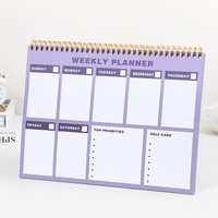 Bloc-notes planificateur hebdomadaire personnalisé, feuilles mobiles colorées, notes autocollantes, bloc-notes de bureau, calendrier, calendrier coloré, imprimable