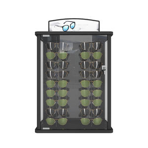 Factory Custom logo Wooden Stand Black Counter <strong>Top</strong> 18 Pairs Lens Storage Optical Display for Sunglasses Shop - Product Image 5