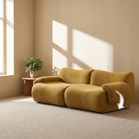 VONLIVA Ensemble de canapés modulaires sectionnels modernes et rétro, surdimensionné, avec deux longues chaises longues en velours, personnalisable, canapé sans structure