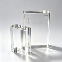 Libro Religioso de Cristal Noble, Cruz Cristiana, Musulmana, Islámica, Budista, Regalo Decorativo, Recuerdo con Grabado Personalizado