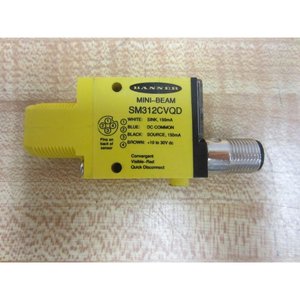 Capteur photoélectrique Banner Mini-Beam SM312CVQD 10 à 30V DC NPN PNP Rouge visible Démontage rapide - Product Image 1