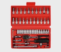 Jeu de 46 clés à douille Ensemble de protection de voiture de moto Ensemble d'outils de quincaillerie domestique
